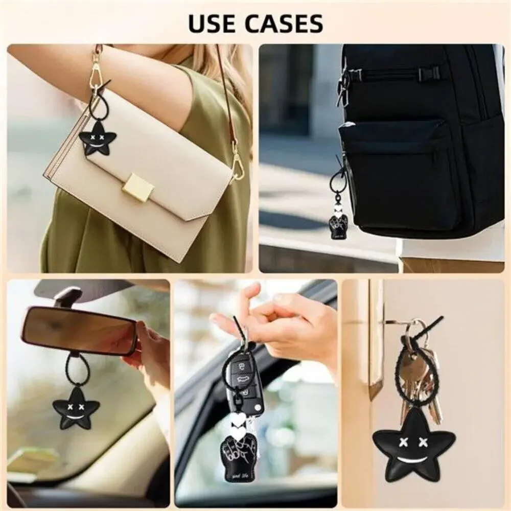 2Pcs Leather Bag Charms for Handbag Funny Black Purse Charms finger Star